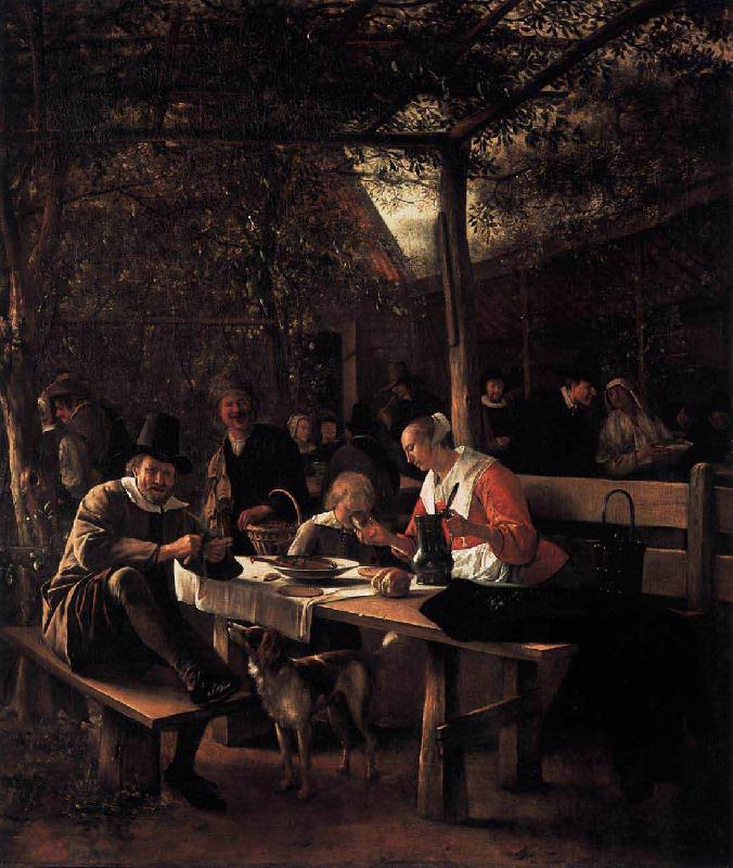 Jan Steen Tavern Garden oil painting picture
